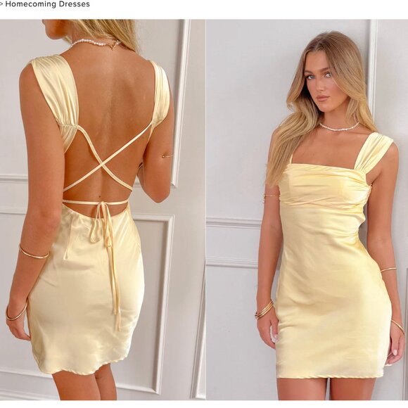 Beginning Boutique Macayle Yellow Mini Dress - Picture 7 of 9